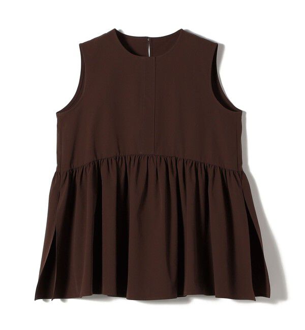 SHIPS for women「〈接触冷感 / 撥水加工〉TEX BRID(R)タフタ ギャザー ノースリーブ ブラウス」|シャツ・ブラウス|