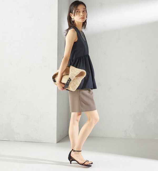 SHIPS for women「〈接触冷感 / 撥水加工〉TEX BRID(R)タフタ ギャザー ノースリーブ ブラウス」|シャツ・ブラウス|