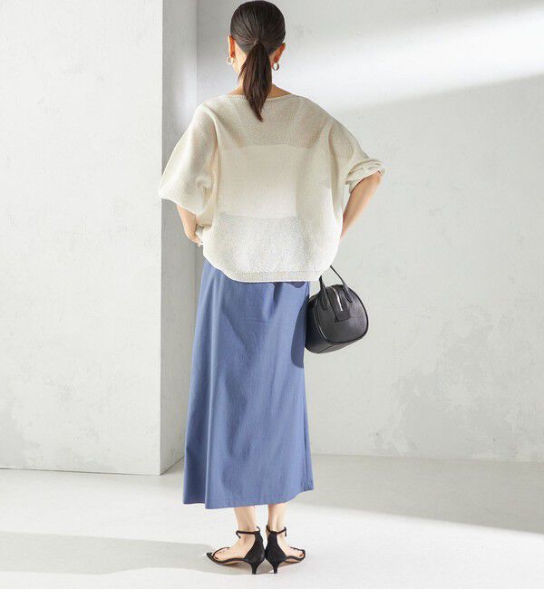 SHIPS for women「〈手洗い可能〉ペーパー パフ スリーブ 半袖 ニット」|ニット・セーター|