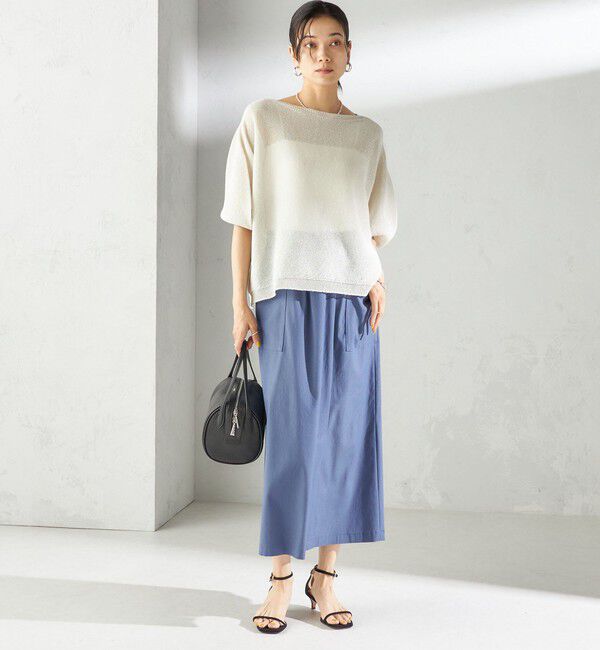 SHIPS for women「〈手洗い可能〉ペーパー パフ スリーブ 半袖 ニット」|ニット・セーター|