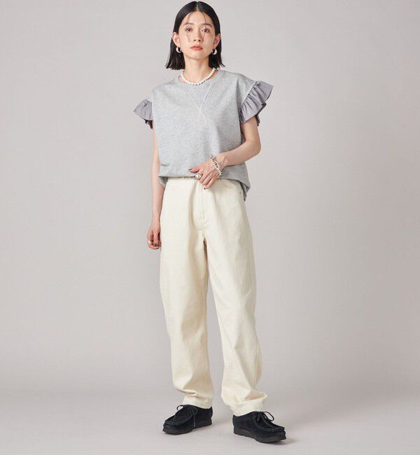 SHIPS for women「SHIPS NINE CASE:〈手洗い可能〉ミニ 裏毛 フリル カットソー」|Tシャツ・カットソー|