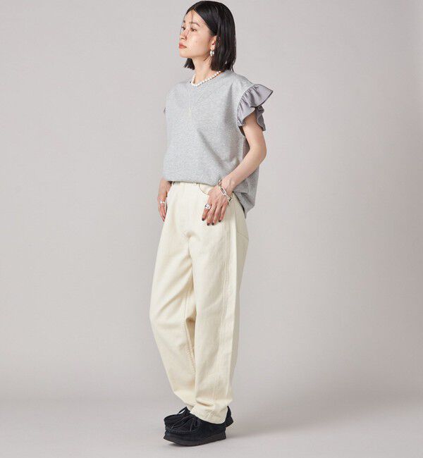 SHIPS for women「SHIPS NINE CASE:〈手洗い可能〉ミニ 裏毛 フリル カットソー」|Tシャツ・カットソー|