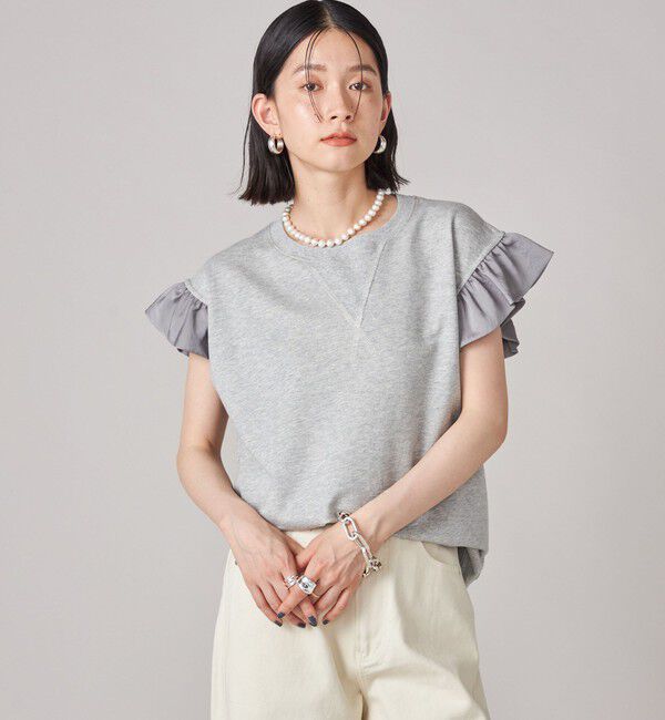 SHIPS for women「SHIPS NINE CASE:〈手洗い可能〉ミニ 裏毛 フリル カットソー」|Tシャツ・カットソー|