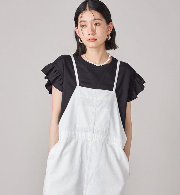 SHIPS for women「SHIPS NINE CASE:〈手洗い可能〉ミニ 裏毛 フリル カットソー」|Tシャツ・カットソー|