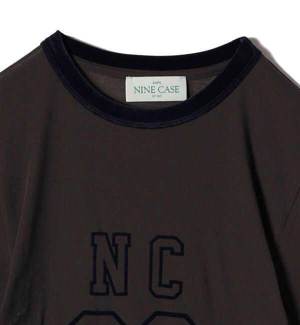 SHIPS for women「SHIPS NINE CASE:シアー ロゴ リンガー TEE」|Tシャツ・カットソー|