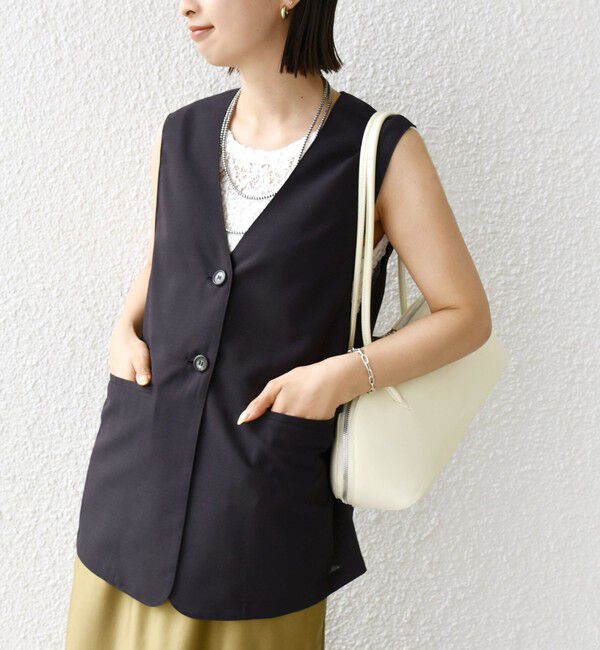 SHIPS for women「〈防シワ加工〉チノ ウール ボタン ジレ」|ベスト・ジレ|