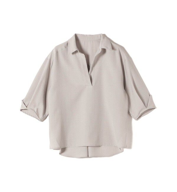 SHIPS Colors 「SHIPS Colors:〈手洗い可能〉パンチング スキッパー シャツ」|シャツ・ブラウス|グレー