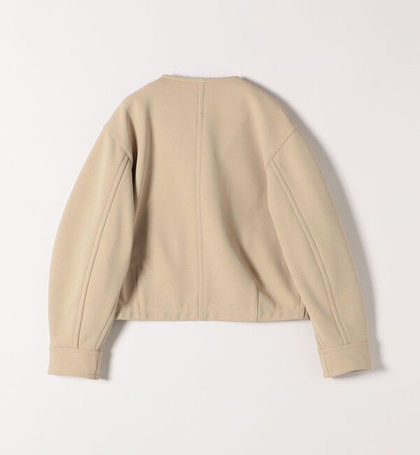 quaranciel「quaranciel:〈洗濯機可能〉ダンボール 裏起毛 ノーカラー コクーン ショート ブルゾン」|ブルゾン・スタジャン|