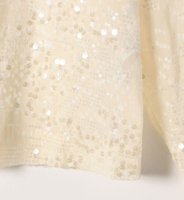 SHIPS any「SHIPS any: スパンコール ジャカード バイカラー クルーネック シャツ カーディガン」|シャツ・ブラウス|