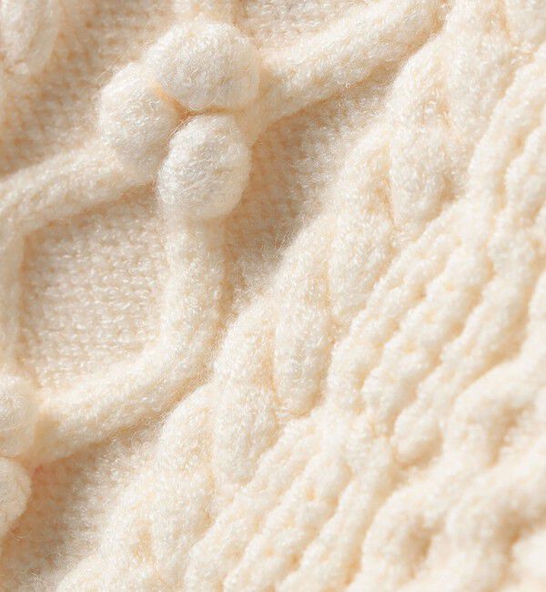 SHIPS KIDS「SHIPS KIDS:100～130cm /〈洗濯機可能〉ケーブル ニット ポンポン カーディガン」|カーディガン|