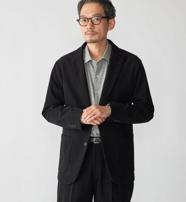 SHIPS「SHIPS:〈手洗い可能〉トリコット コーデュロイ ジャケット (セットアップ対応)」|テーラードジャケット|ブラック