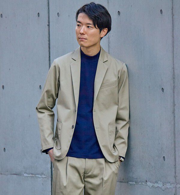 SHIPS「【WEB限定】SHIPS:〈洗濯機可能〉サテンストレッチ セットアップ」|スーツ|ベージュ