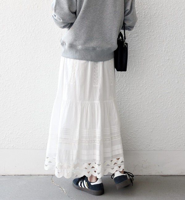 SHIPS any「SHIPS any:〈洗濯機可能〉キャンブリック レース ギャザー ボリューム スカート」|スカート|