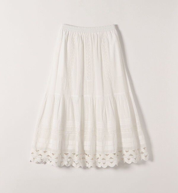 SHIPS any「SHIPS any:〈洗濯機可能〉キャンブリック レース ギャザー ボリューム スカート」|スカート|
