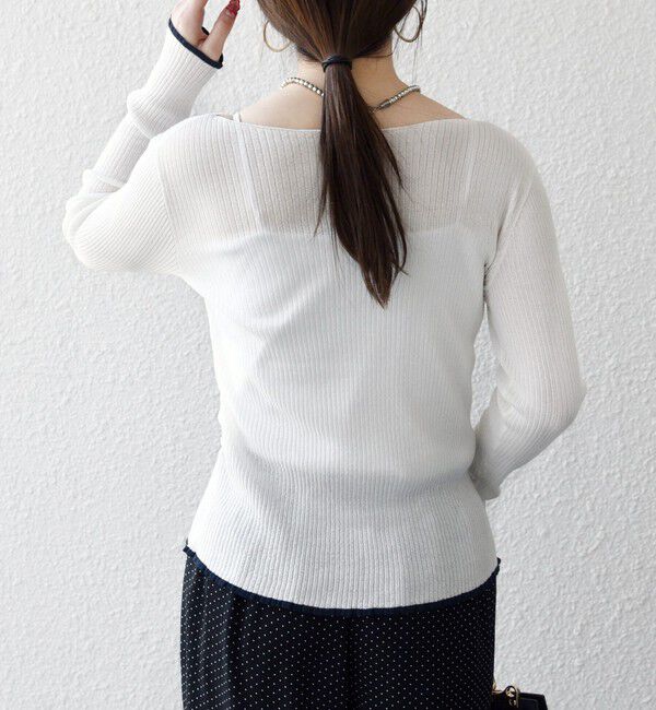 SHIPS any「SHIPS any:〈手洗い可能〉コットン ミックス 配色 リブ ニット プルオーバー」|ニット・セーター|