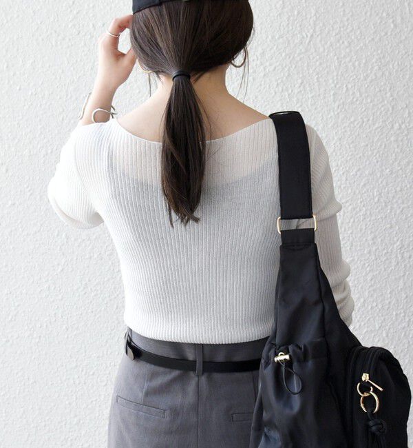 SHIPS any「SHIPS any:〈手洗い可能〉コットン ミックス 配色 リブ ニット プルオーバー」|ニット・セーター|