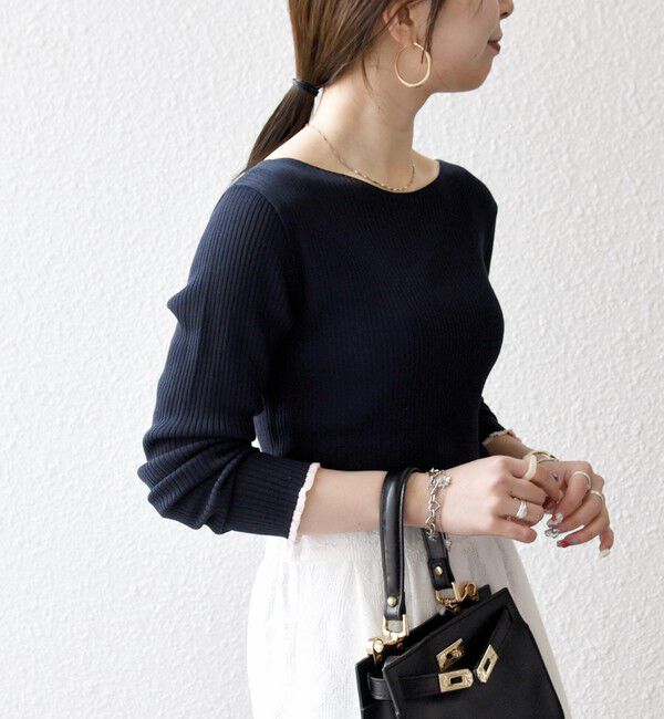 SHIPS any「SHIPS any:〈手洗い可能〉コットン ミックス 配色 リブ ニット プルオーバー」|ニット・セーター|