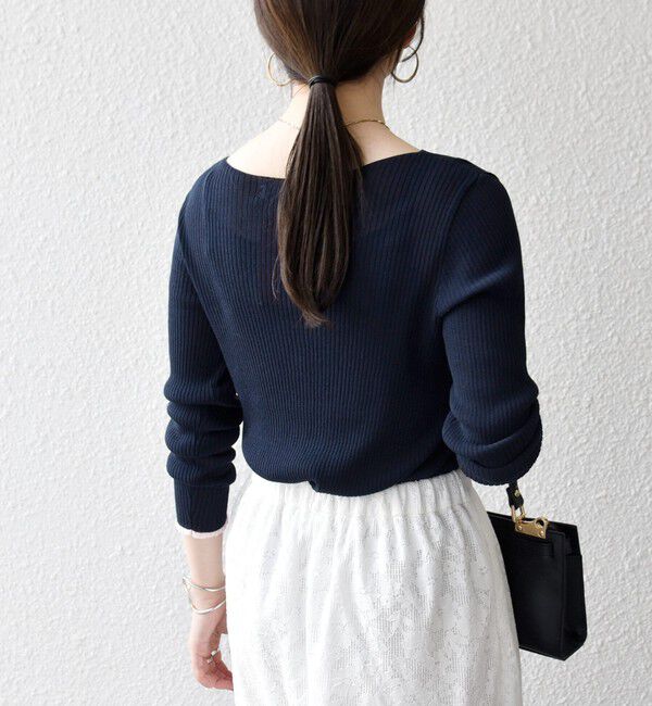 SHIPS any「SHIPS any:〈手洗い可能〉コットン ミックス 配色 リブ ニット プルオーバー」|ニット・セーター|