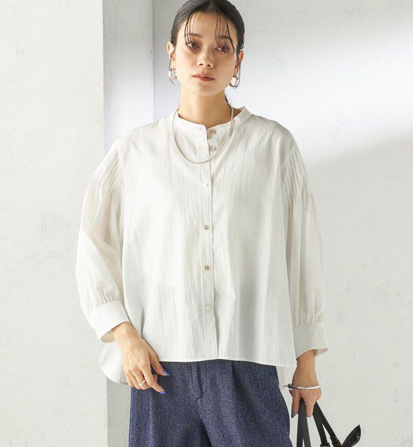 SHIPS for women「〈手洗い可能〉袖 ピンタック 羽織 ブラウス」|シャツ・ブラウス|