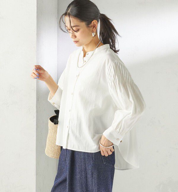 SHIPS for women「〈手洗い可能〉袖 ピンタック 羽織 ブラウス」|シャツ・ブラウス|