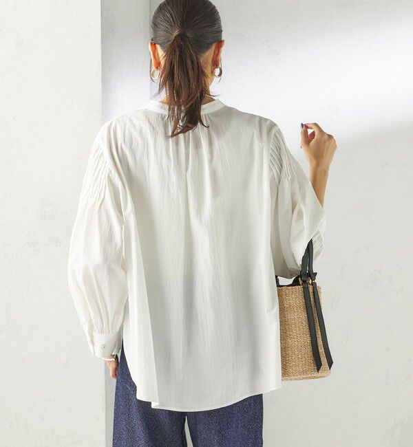 SHIPS for women「〈手洗い可能〉袖 ピンタック 羽織 ブラウス」|シャツ・ブラウス|