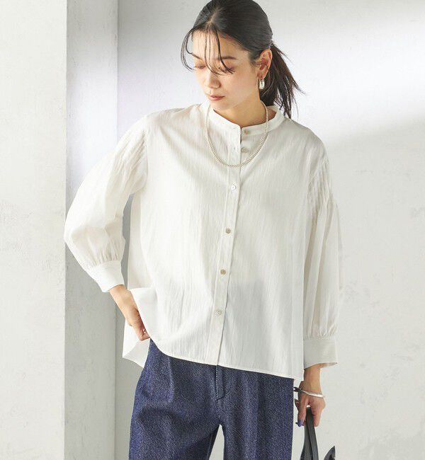 SHIPS for women「〈手洗い可能〉袖 ピンタック 羽織 ブラウス」|シャツ・ブラウス|