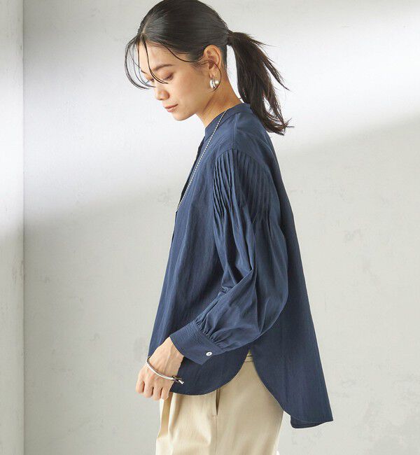 SHIPS for women「〈手洗い可能〉袖 ピンタック 羽織 ブラウス」|シャツ・ブラウス|