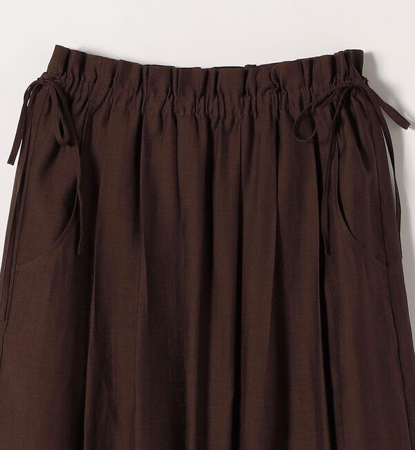 SHIPS any「SHIPS any:〈洗濯機可能〉リネン ミックス シアー ギャザー リボン スカート」|スカート|
