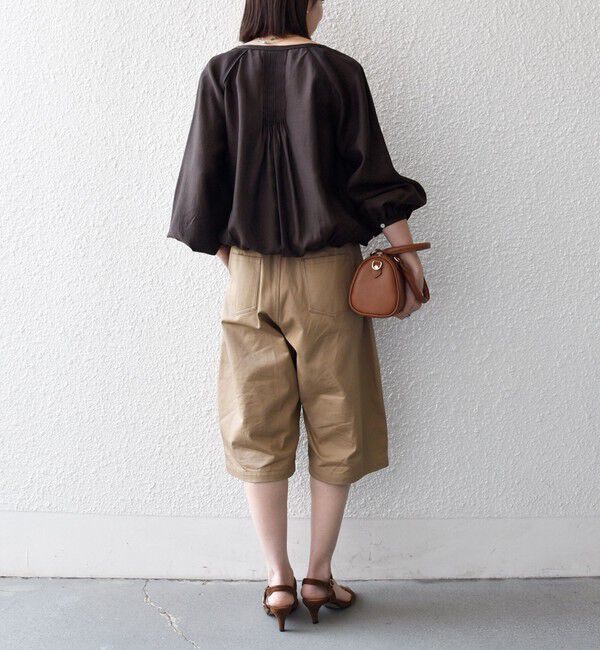 SHIPS any「《一部追加予約》SHIPS any:〈洗濯機可能〉リネン ミックス シアー ボリューム スリーブ ブラウス」|シャツ・ブラウス|