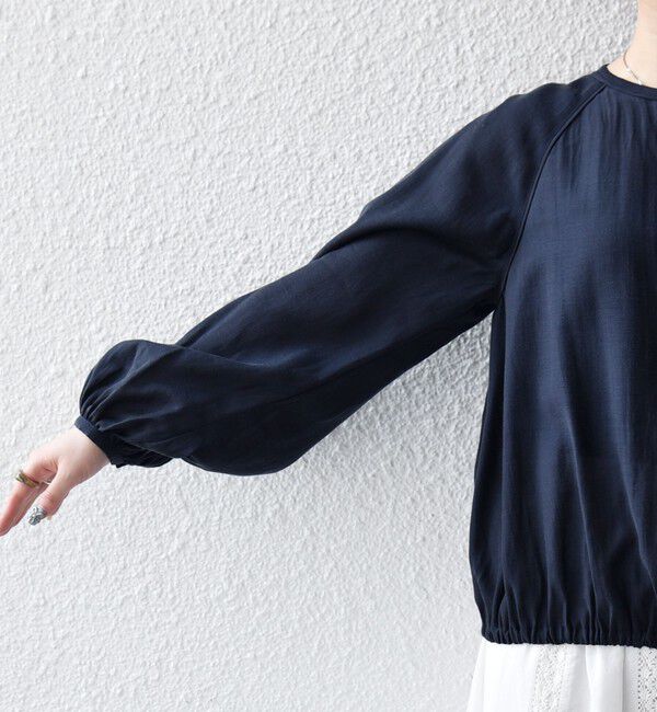 SHIPS any「《一部追加予約》SHIPS any:〈洗濯機可能〉リネン ミックス シアー ボリューム スリーブ ブラウス」|シャツ・ブラウス|