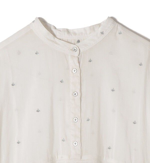 SHIPS for women「《予約》〈手洗い可能〉コットン オーガンジー リーフ 刺繍 袖 フリル ブラウス」|シャツ・ブラウス|