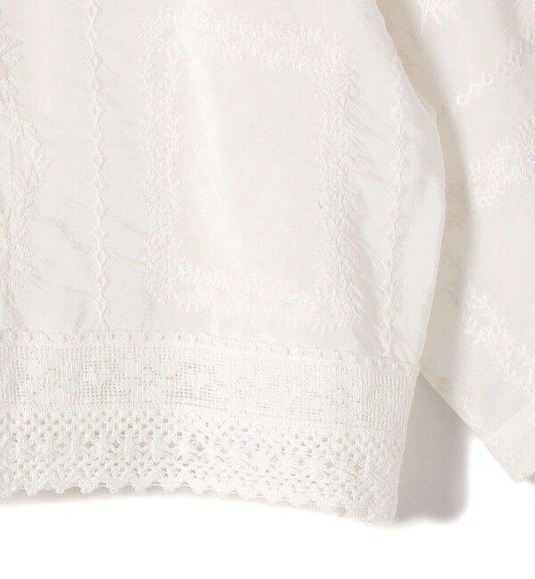 SHIPS for women「《予約》〈手洗い可能〉パッチワーク レース ショート スリーブ 羽織 ブラウス」|シャツ・ブラウス|