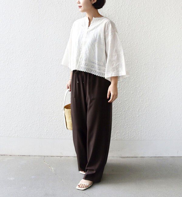 SHIPS for women「《予約》〈手洗い可能〉パッチワーク レース ショート スリーブ 羽織 ブラウス」|シャツ・ブラウス|