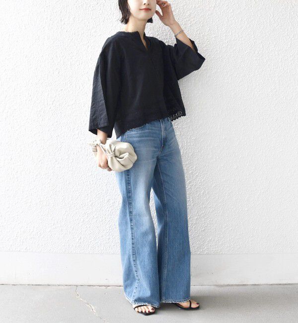 SHIPS for women「《予約》〈手洗い可能〉パッチワーク レース ショート スリーブ 羽織 ブラウス」|シャツ・ブラウス|