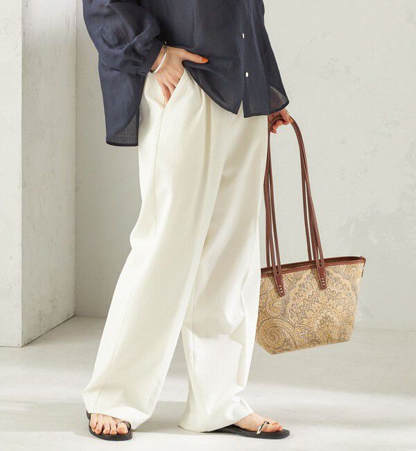 SHIPS for women「《予約》〈手洗い可能〉ドライ シャンタン フロント タック パンツ」|その他|