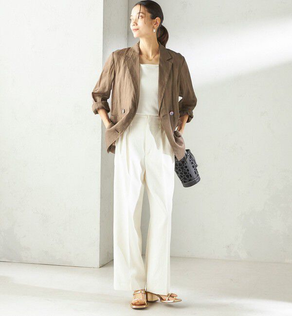 SHIPS for women「《予約》〈手洗い可能〉ドライ シャンタン フロント タック パンツ」|その他|