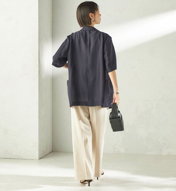 SHIPS for women「《予約》〈手洗い可能〉ドライ シャンタン フロント タック パンツ」|その他|