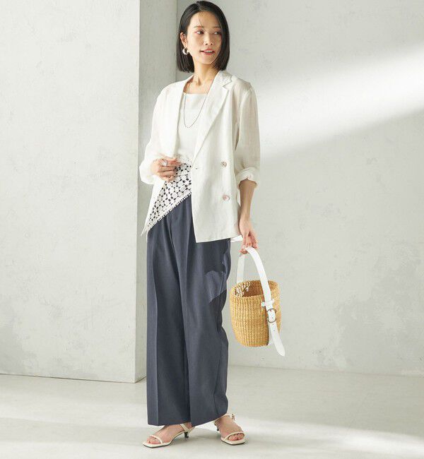 SHIPS for women「《予約》〈手洗い可能〉ドライ シャンタン フロント タック パンツ」|その他|