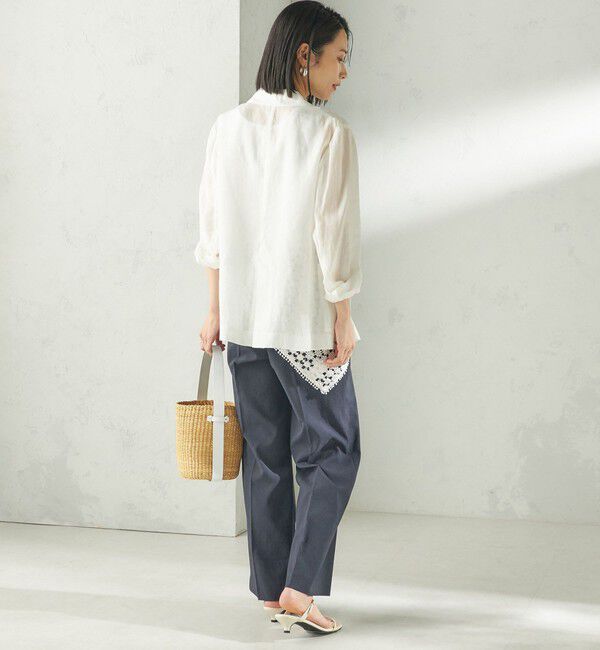 SHIPS for women「《予約》〈手洗い可能〉ドライ シャンタン フロント タック パンツ」|その他|