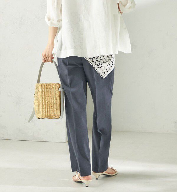 SHIPS for women「《予約》〈手洗い可能〉ドライ シャンタン フロント タック パンツ」|その他|