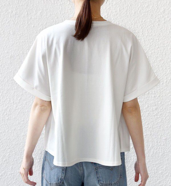 SHIPS for women「《予約》【WEB限定】〈汗染み防止/手洗い可能〉クロシェ ドッキング ショート スリーブ TEE」|Tシャツ・カットソー|