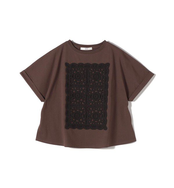 SHIPS for women「《予約》【WEB限定】〈汗染み防止/手洗い可能〉クロシェ ドッキング ショート スリーブ TEE」|Tシャツ・カットソー|