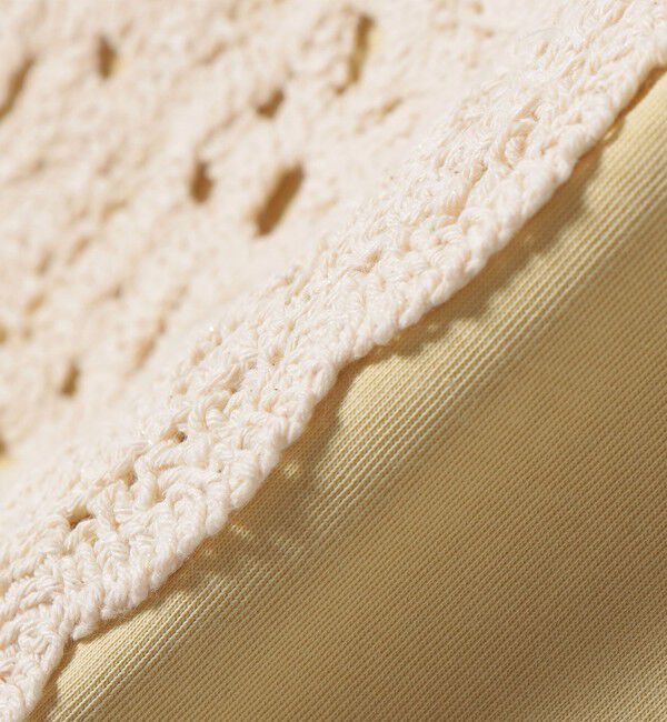 SHIPS for women「《予約》【WEB限定】〈汗染み防止/手洗い可能〉クロシェ ドッキング ショート スリーブ TEE」|Tシャツ・カットソー|