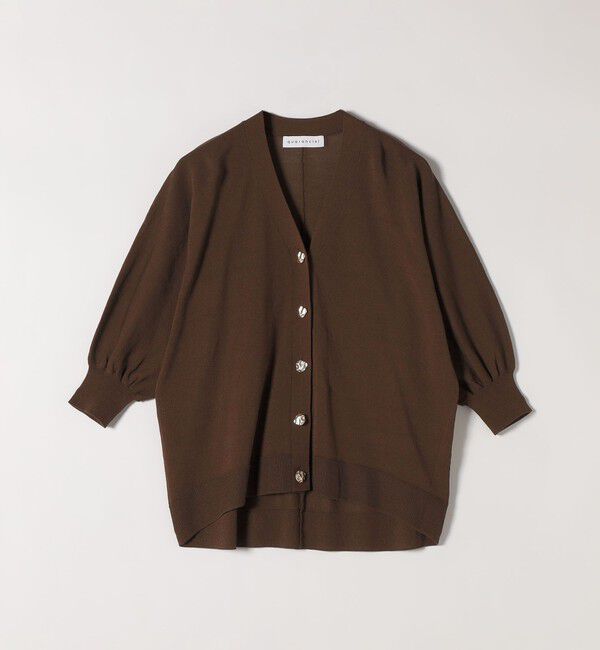 quaranciel「《予約》quaranciel:〈接触冷感/手洗い可能〉メタルボタン Vネック シアー ニット カーディガン」|カーディガン|