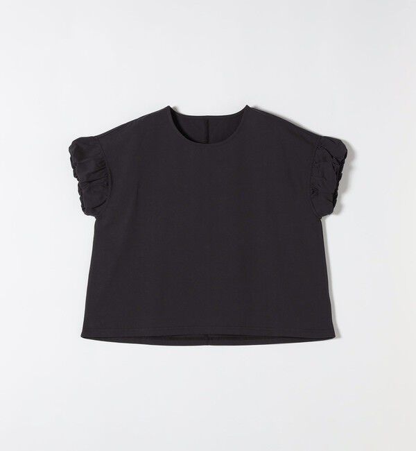 SHIPS any「《予約》SHIPS any:〈多機能/洗濯機可能〉マルチファンクション ギャザー スリーブ TEE」|Tシャツ・カットソー|