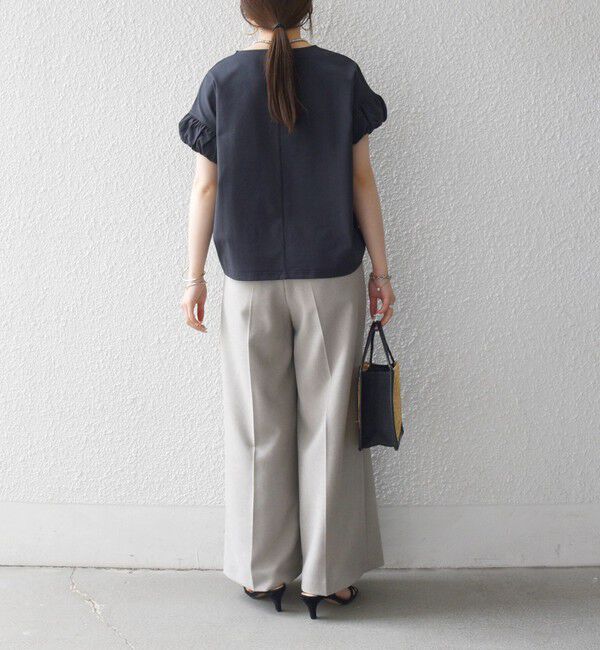 SHIPS any「《予約》SHIPS any:〈多機能/洗濯機可能〉マルチファンクション ギャザー スリーブ TEE」|Tシャツ・カットソー|