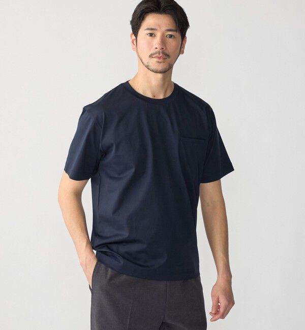 SHIPS「SHIPS:〈接触冷感 洗濯機可能 抗菌+防臭〉COOL TOUCH Tシャツ」|Tシャツ・カットソー|ネイビー