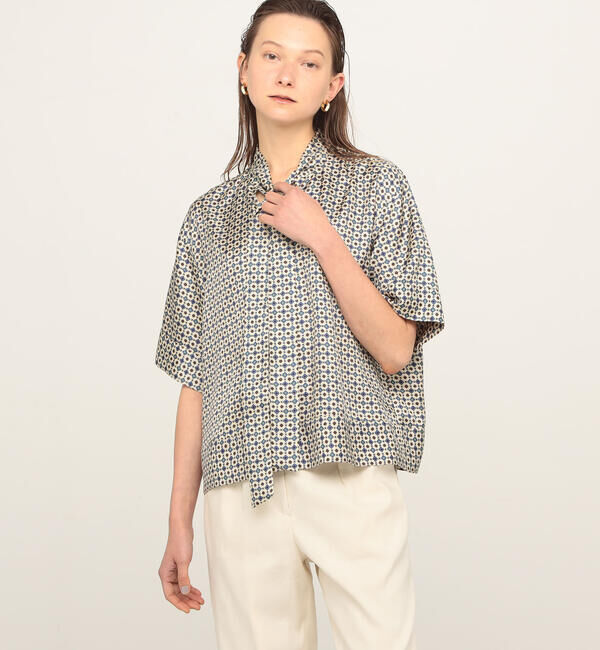 Ballsey「クレスタプリント ボウタイブラウス」|シャツ・ブラウス|