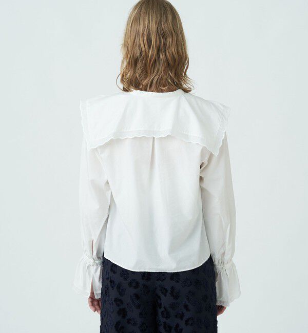 MACPHEE「コットンリヨセルレース ビックカラーブラウス」|シャツ・ブラウス|