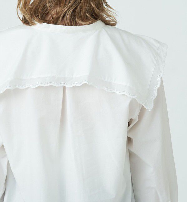 MACPHEE「コットンリヨセルレース ビックカラーブラウス」|シャツ・ブラウス|